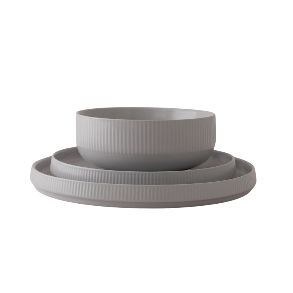 Coastal Tones Collection 12pc Dinner Set - GREY TEXTURE